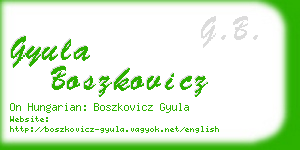 gyula boszkovicz business card